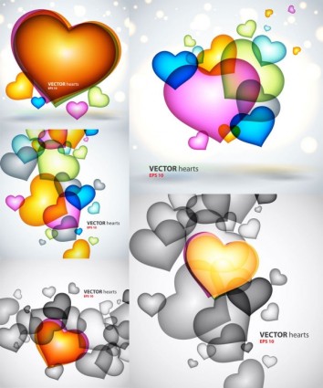 heartshaped colorata grafica vettoriale