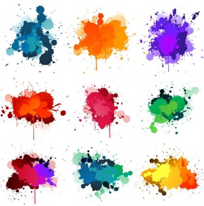 다채로운 잉크 밝아진 벡터
