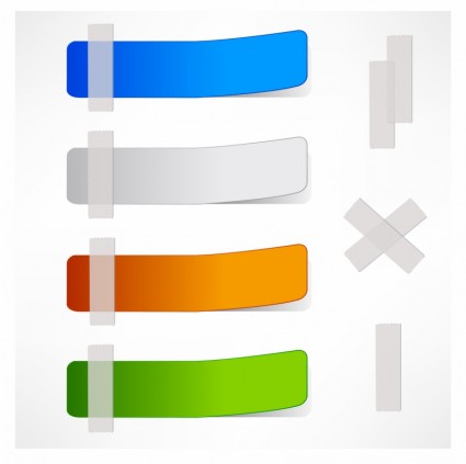 Etiquetas de colores con cinta