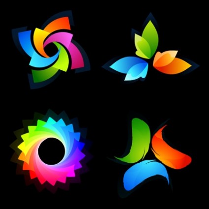 conjunto de logotipo colorido