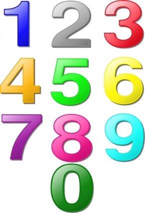 clip art de coloridos números