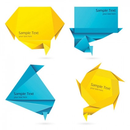 decorações de origami colorido gráficos vetoriais