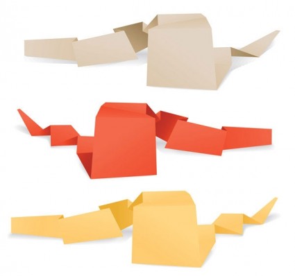 đầy màu sắc origami trang trí đồ họa véc tơ