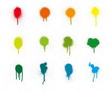 pintura colorida splash vector conjunto