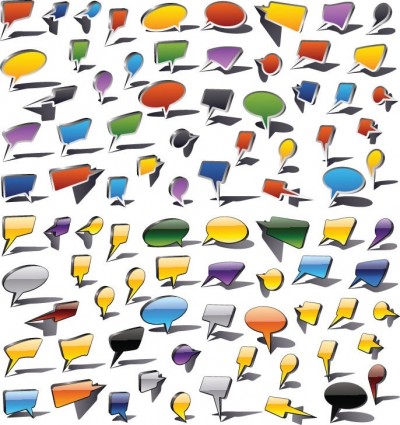 多彩氣泡和對話方塊氣球向量圖形