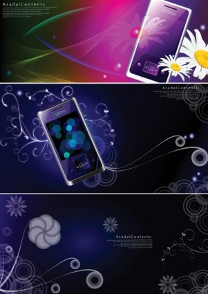 modelli di telefono di vettoriali colorato sfondo sogno