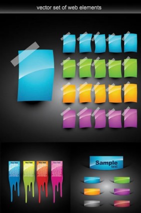 Colorful Web Design Decorative Elements Vector