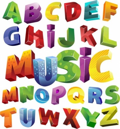 grafica vettoriale di alfabeto colorfuld