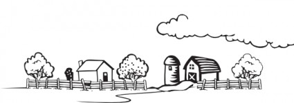 colorir livro fazenda paisagem clip-art