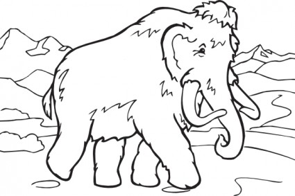 colorir livro mamute clip-art