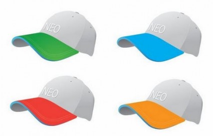 色彩繽紛的棒球帽向量