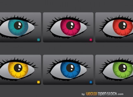 vetor de olhos coloridos