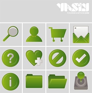 Commonly Used In Web Design Green Style Icon Vector