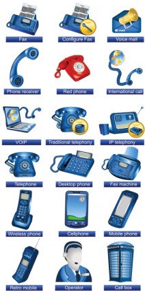 Kommunikation-Ausstattung-Icons Vektor