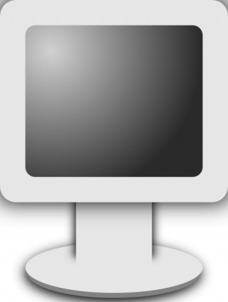 computadora lcd pantalla icono en escala de grises clip art