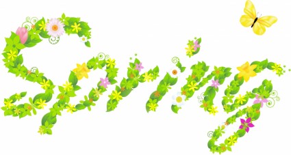 Consisting Of Spring Flowers Leaves Vector
