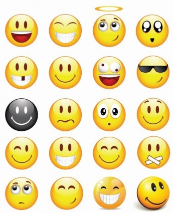 Cool smilies vector set di icone