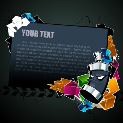 Cool Text Box Black Background Vector
