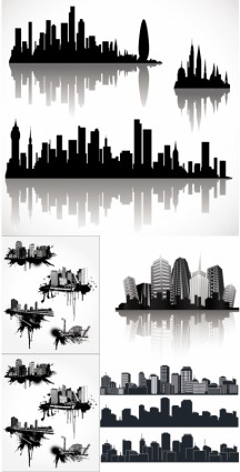 silhouette vettoriali cool della città