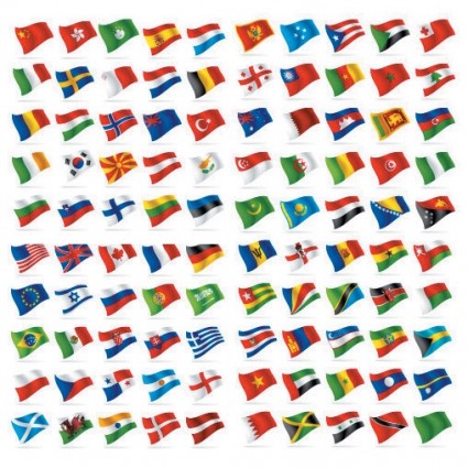 Länder und Regionen Flagge Flagge Vektor