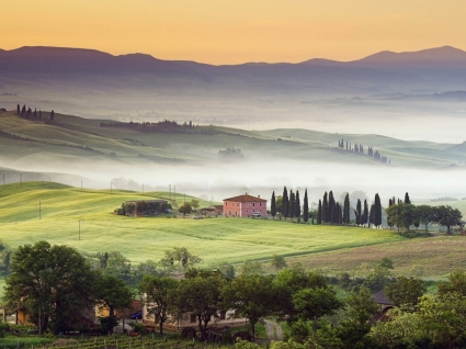 Country Villa Val D Orcia Wallpaper Italy World