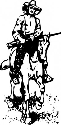 cow-boy sur une clipart de cheval