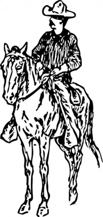 cowboy su ClipArt di cavallo