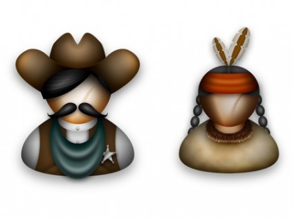 Cowboys und Indianer Icons pack