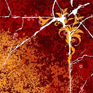 Cracks And Flowers Vector Background Decadence