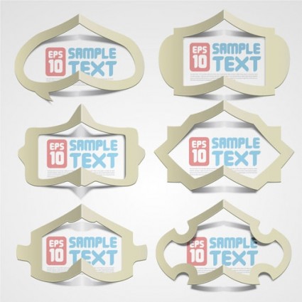 Creative Folded Hollow Paper Text Template Vector