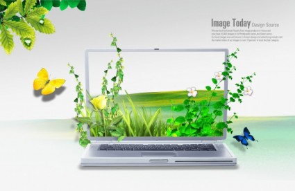 kreatywnych laptop plakat szablon warstwowe