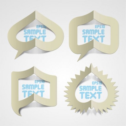 vector de plantilla de texto hueco doblado de papel creativo