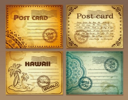 vetor de criativos cartões postais