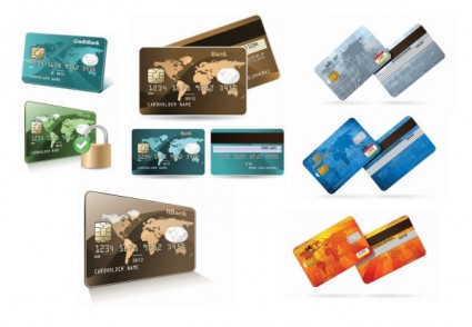 Karta kredytowa banku karty wektor