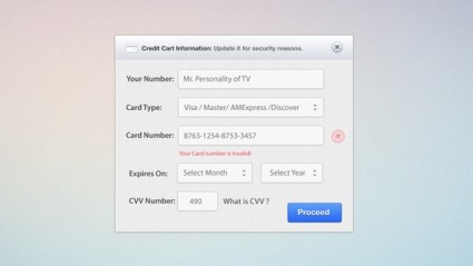 CSS e psd do formulário de cartão de crédito