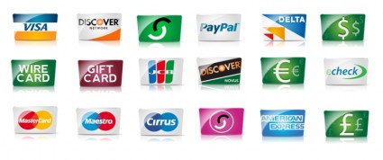 kartu kredit dan pembayaran ikon set ikon paket