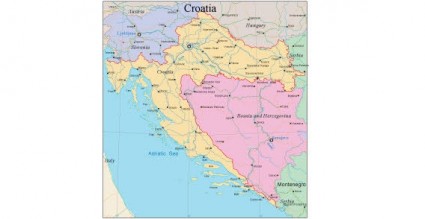 クロアチア地図ベクトル