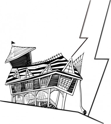 Crooked house clip art