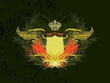 Crown perisai dengan sayap