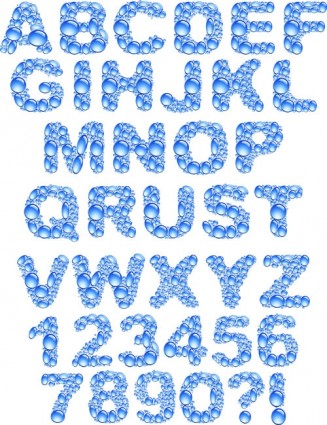 lettere di goccioline di acqua cristallina vettoriale