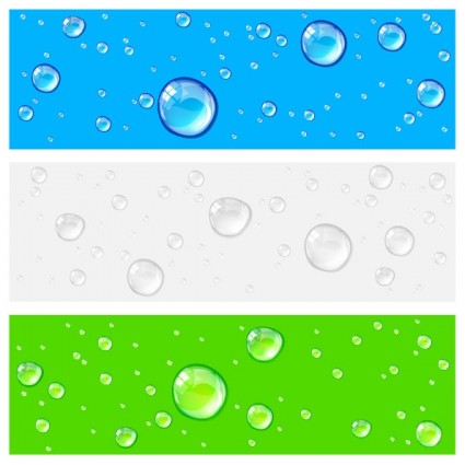 透明な水の滴のベクトル