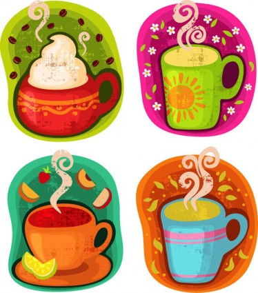 tazza di illustrazione di bevande calde caffè o tè vettoriale