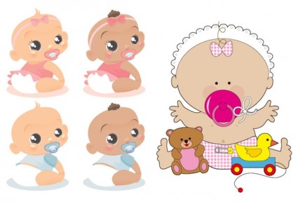 Cute Baby Vector Of Foreign
