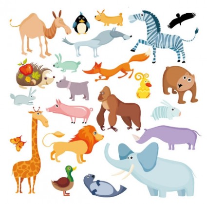 vector de dibujos animados lindo animales