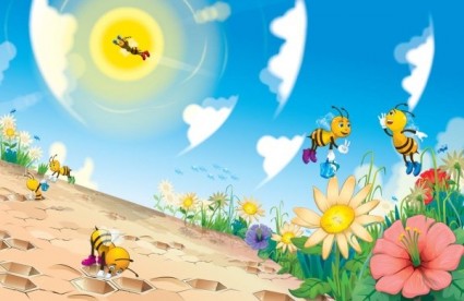 vettore ape simpatico cartone animato
