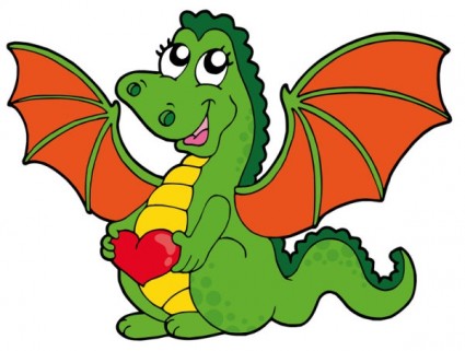 vector de dibujos animados lindo dragón