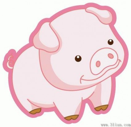 Cute Cartoon Pig Vectors