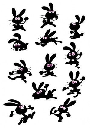 vecteur de dessin animé mignon lapin