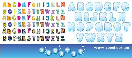 Huruf Alfabet Lucu Vektor Bahan Kartun Gambar