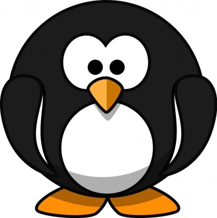 pinguino carino cartone rotondo